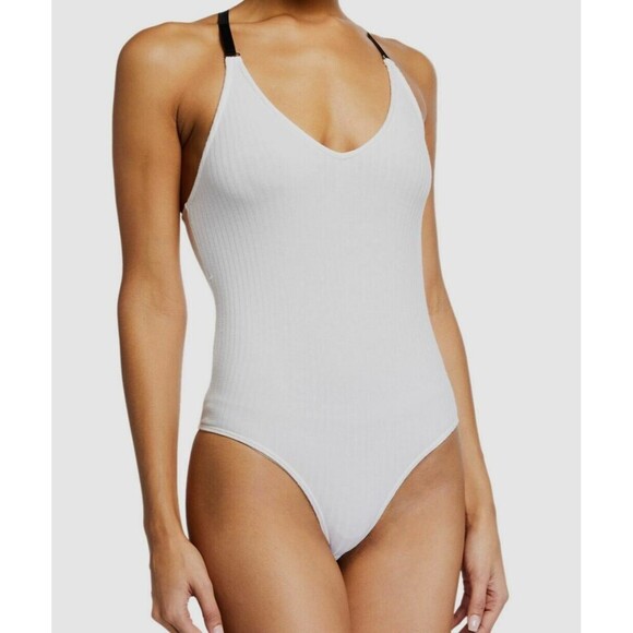 ATM ANTHONY THOMAS MELILLO Micro Modal Crossback Bodysuit Size XS White - Picture 1 of 9